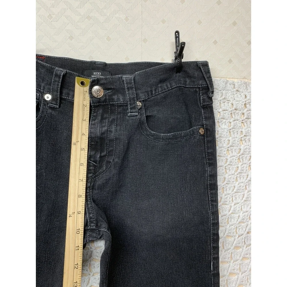 True Religion Jeans Mens‎ Size 32X30 Black Ricky Flap Relaxed Straight